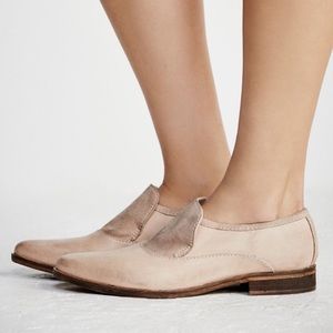 Free People Taupe Suede Slip on Loafers NIB